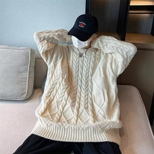 复古麻花毛衣男宽松慵懒风外套ins潮牌韩痞帅纯色针织衫MY066-P55