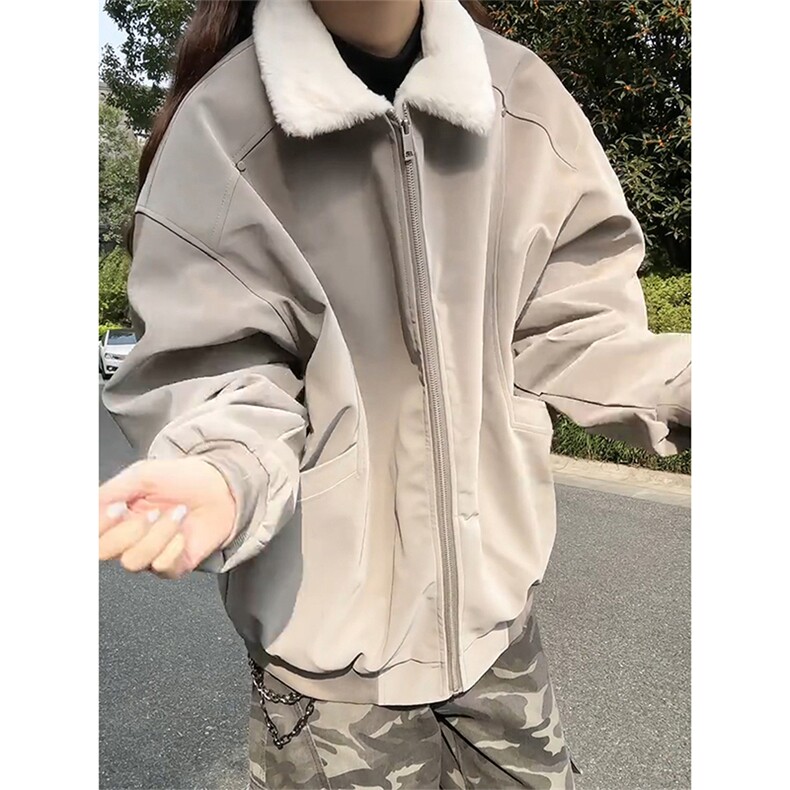 现货冬季美拉德毛领雾面PU皮棉服加绒加厚保暖百搭设计款情侣棉衣,男装棉衣,电商A443