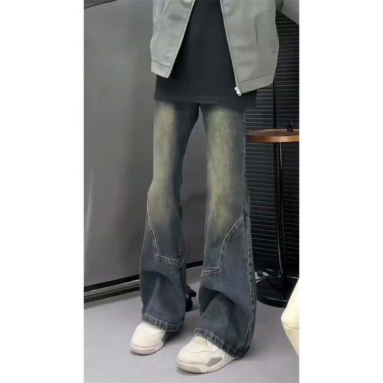 【现货】微喇复古水洗做旧拖地感牛仔裤NZ06281P55,男装牛仔裤,星座1004（原星座815-3）