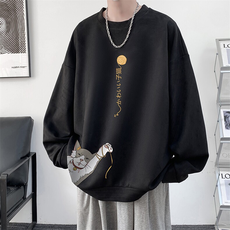 麂皮绒卫衣男大码重磅长袖t恤男JW81013-P35,男装卫衣,电商A040