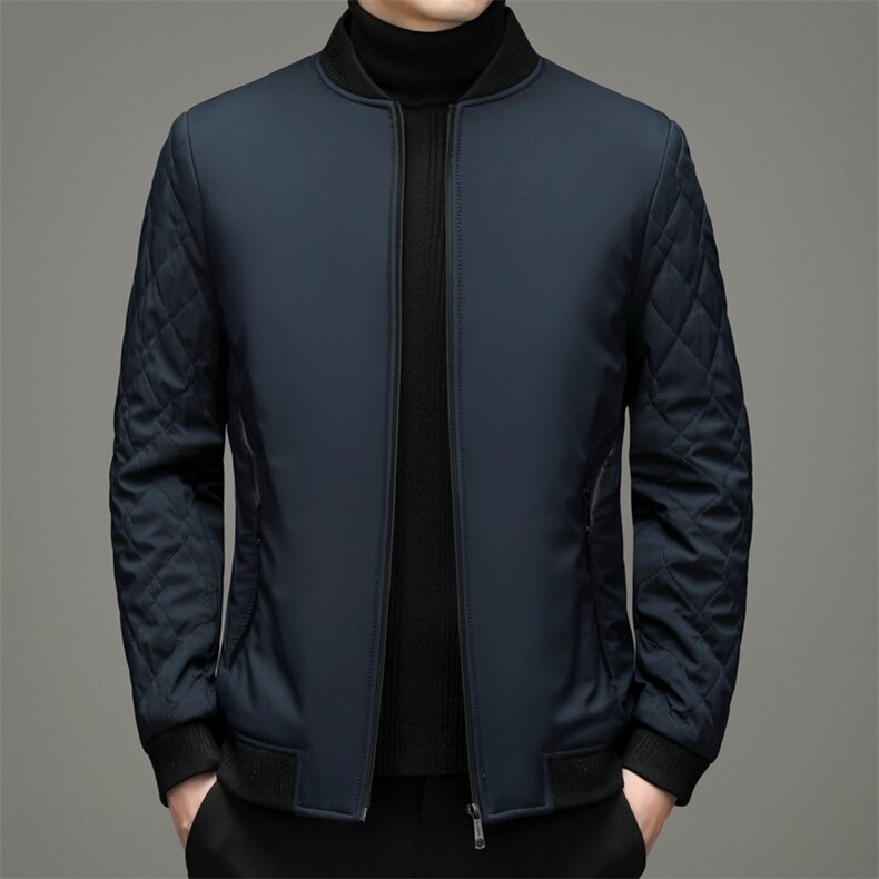 立领纯色棉衣男2023冬季中年男休闲棉服爸爸冬装外套YYM8615-P205,男装棉衣,电商B212（原钱塘6029）