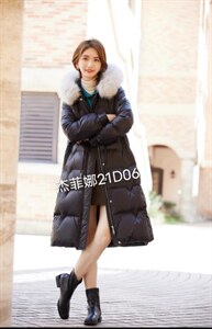 自然收腰羽绒服图片