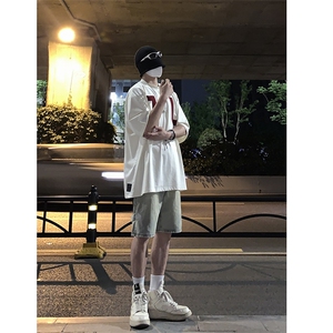 B221 美式ins高街暗黑拉链休闲牛仔短裤五分裤 LK23082-P50 控68图片