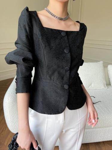 现货花朵提花泡泡袖上衣，其它，LION&CAT(2F)