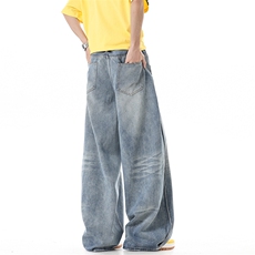 2026新款美式宽松牛仔裤猫须弯刀裤xz906-1-K1301特P53控98，男装牛仔裤，星座906-1（原电商a316-2）