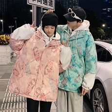 china宇航员太空人连帽假两件情侣大码棉衣A071-Y288-P130，男装棉衣，电商A071