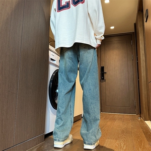 美式复古黄泥牛仔裤美街头破洞裤子情侣潮N0973-P43图片