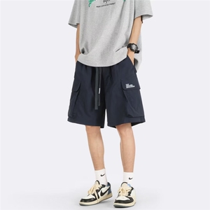 日系大口袋工装短裤男生夏季潮牌复古百搭宽松运动休闲五分裤图片