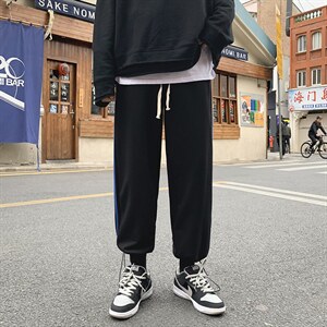 彩虹条纹休闲男士韩版百搭简约潮流宽松阔腿运动长裤 K1433-P28图片