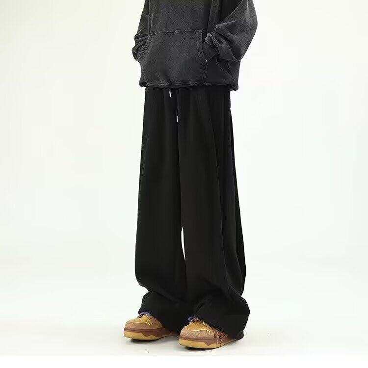 美式解构休闲裤男女秋季重磅潮牌设计感直筒裤原创宽松运动裤子，女装休闲裤，星座1210-1