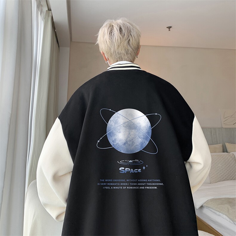 摇粒绒棒球服男大码开衫卫衣男夹克BF86241-P65,男装夹克,电商A040