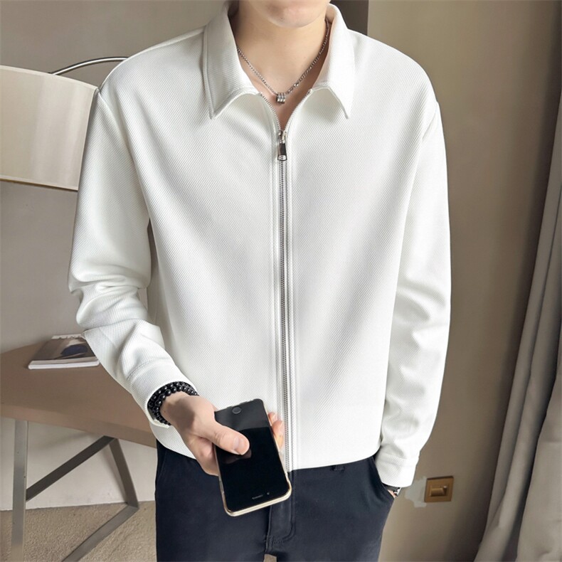 店主风~2024秋季新款拉链门禁长袖衬衫CS602/P55,男装衬衫,电商B331