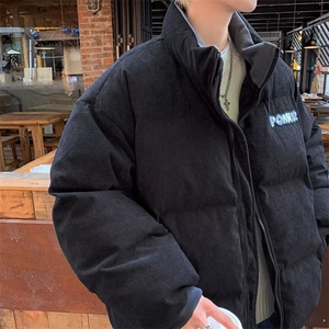 美式高街pu皮棉服男冬季痞帅宽松面包服外套潮牌设计感棉衣图片