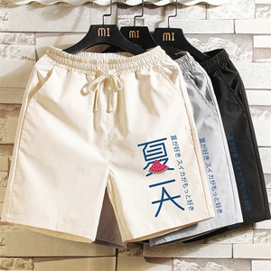 DK39192-P15 港风休闲短裤男士大码运动五分裤男中裤男马裤网格图片