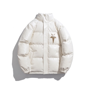 白底鳄鱼纹印花字母设计棉衣大码潮流休闲棉衣男MY77730P128控168,男装棉衣,星座227-7