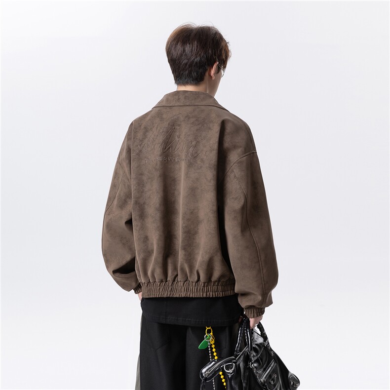 秋冬钢印扎染皮夹克外套男D309B-JK01-P90控128,男装夹克,电商D309B