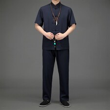 BETZ2201钱塘2020-2风亚麻唐装中老年男装中老年套装P120,男装中老年男装,钱塘207-2