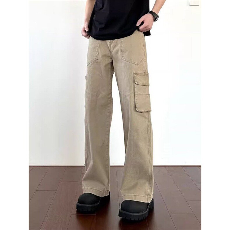 D69-P60港风潮男夏季新款牛仔裤嘻哈ins潮高街潮流痞帅长裤图片