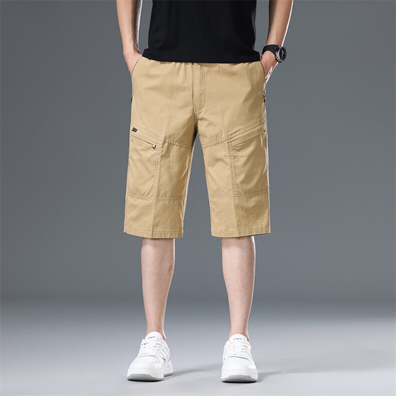 夏季男士七分裤男装纯棉纯色百搭短裤中青年宽松休闲薄款七分裤,男装牛仔裤,电商B212（原钱塘6029）