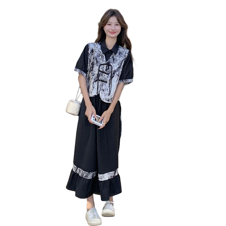 【25夏季现货】新中式风黑色两件套2C032161P145K198,女装连衣裙,2C032