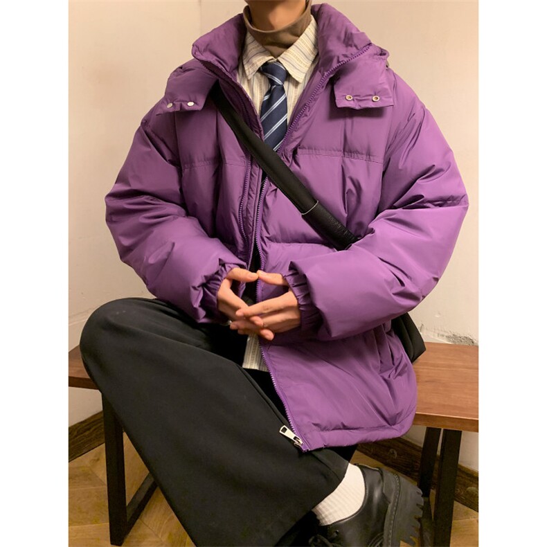 白鸭绒冬季潮流大码光板连帽羽绒服保暖外套Y5849-P165【特价】,男装羽绒服,电商A007