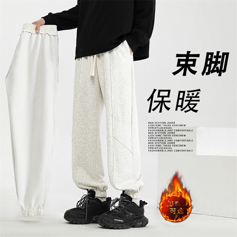 美式重磅卫裤男秋冬款直筒垂感阔腿裤X1650特批37加绒特批47图片