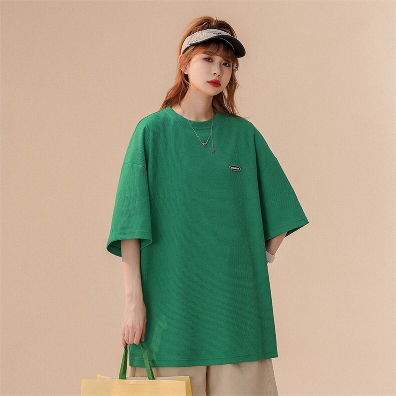 2024夏季新款中性风大码七色华夫格短袖T恤M-5XHT22177-特P15，男装T恤，电商A022