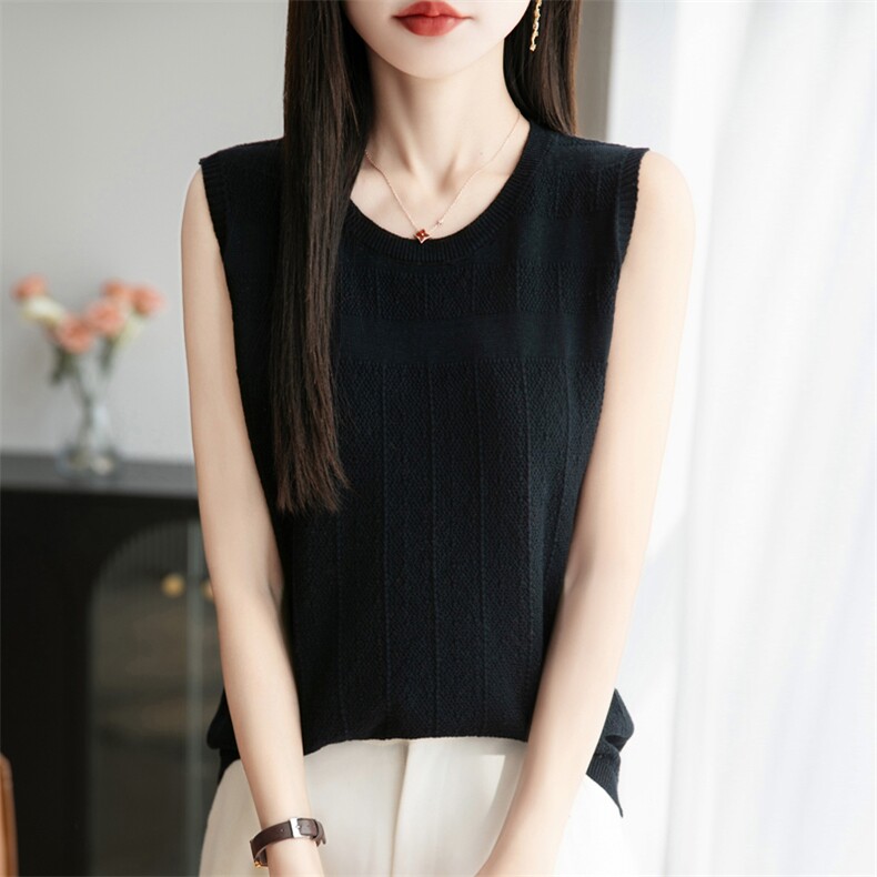 2025夏新款纯棉无袖吊带背心女外穿内搭短款针织薄款T恤内搭上衣，女装背心吊带，秋双羊绒