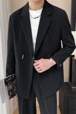 宽松休闲冰丝条纹西服垂坠肌理感小西装XZ48/P160控248，男装西服，电商A243