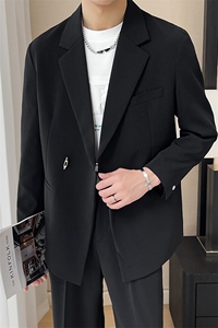 宽松休闲冰丝条纹西服垂坠肌理感小西装XZ48/P160控248图片