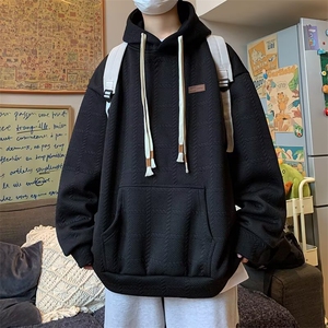 连帽卫衣女秋冬季韩版宽松设计感小众加绒加厚小个子华夫格外套潮图片