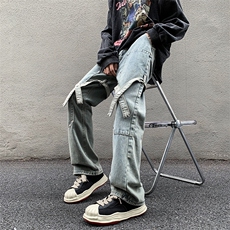 高街潮牌牛仔裤男休闲痞帅工装裤子hiphop美式水洗长裤K601/P42，男装牛仔裤，星座506