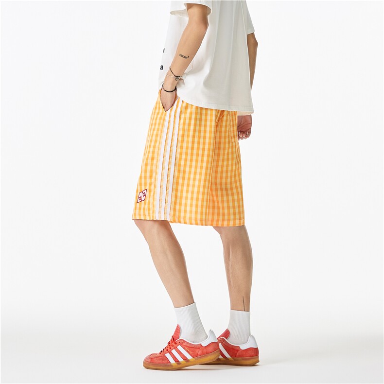 2025夏季新款多巴胺格子宽松冰感五分裤B315-K25582-特p25控48,男装牛仔裤,电商B315