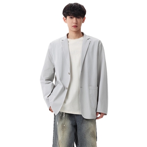 复古宽松西装外套单排扣休闲西服通勤百搭上衣 XZ309 JK8628 P85图片