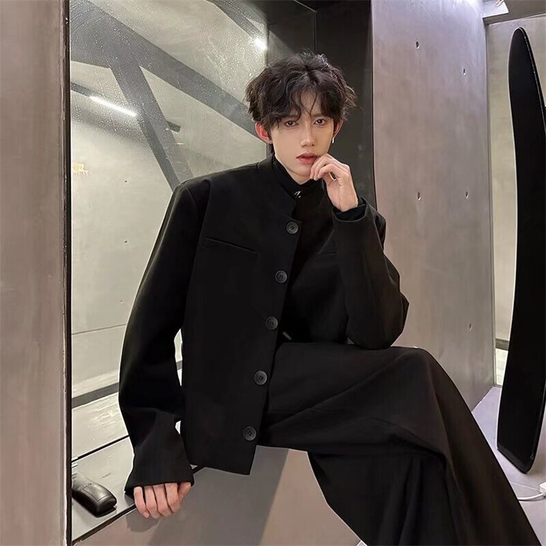 网络图现货韩版港风潮流帅气宽松百搭男士休闲西服JXZ34-P75,男装西服,星座715-7