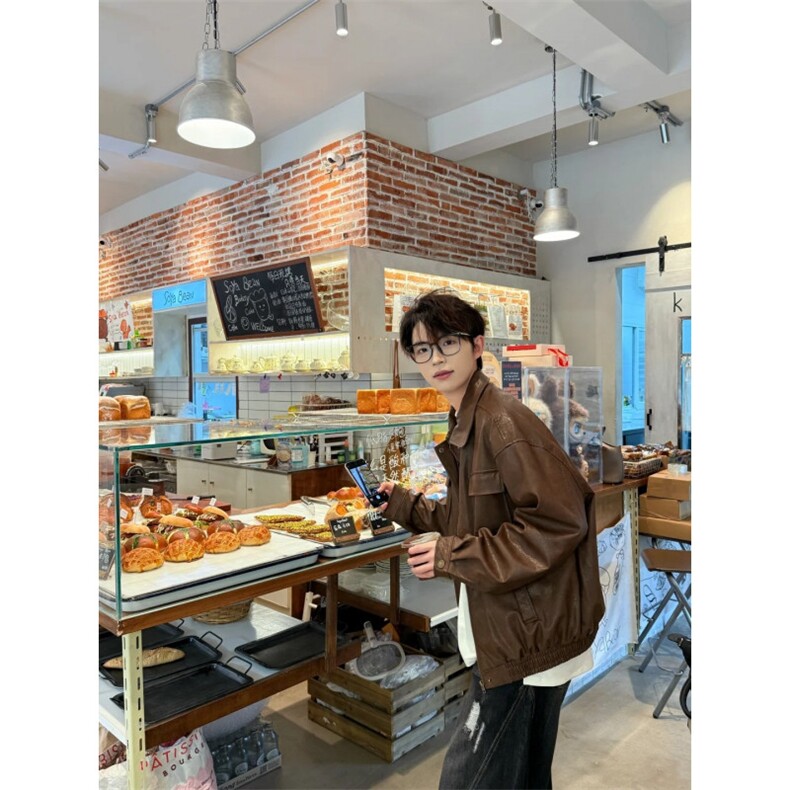 网图现货定制面料工装皮衣夹克1209-1-JK29-P105，男装夹克，星座1209-1