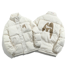 情侣棉衣新款立领面包服M字母棉服棉袄外套3352-P65控98量大有差，男装棉衣，星座207