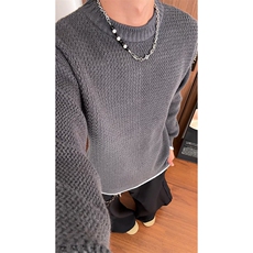 秋季新款圆领毛衣男宽松休闲百搭高级感上衣ZB7093-特价52，男装针织衫/毛衣，电商A007