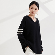 时尚百搭V领宽松羊绒毛衣简约大方舒适保暖，女装羊绒衫，恒爱羊绒