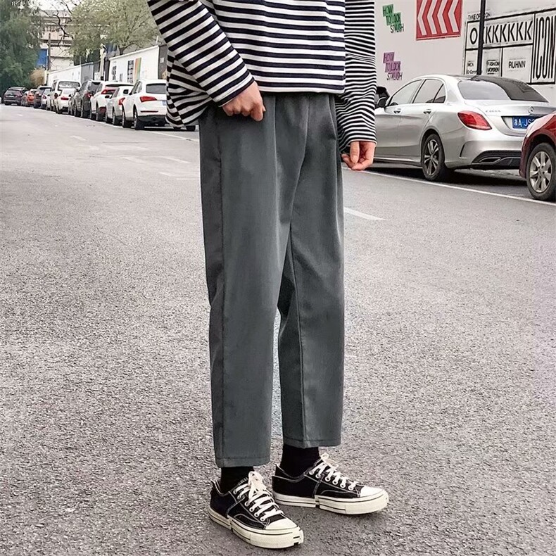 薄款冰丝裤子男士西裤直筒裤男潮流休闲裤九分裤阔腿长裤，男装西裤，星座601-1