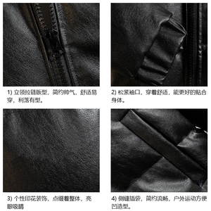 PM51099-P120 立领pu皮棉衣男大码面包服男棉服男棉袄男图片