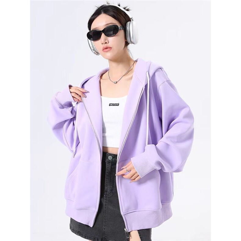 连帽卫衣拉链上衣女春秋2025新款chic宽松早秋独特超好看外套,女装短外套,星座1210-1