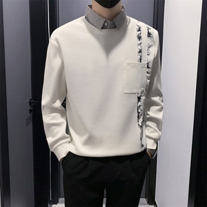 B340 WY1813  P78108   无头店主风高品质假两件卫衣男图片