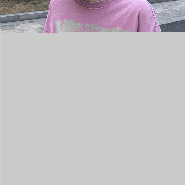 250克双纱供得物直播水洗做旧美式破洞工艺短袖XZ301B-JB4201-P40,男装T恤,星座301B