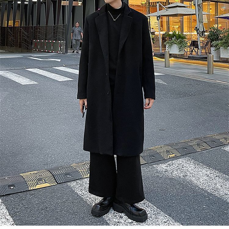网图冬季加厚毛呢大衣男中长款韩版潮流风衣外套310A-FY900-P80,男装风衣,四季星座310A