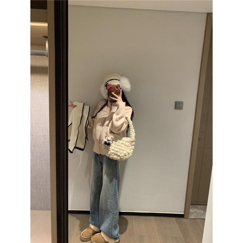 韩系复古小个子针织拼接棉服外套女冬季修身显瘦加厚短款棉衣棉袄,女装棉衣/棉服,星座506A