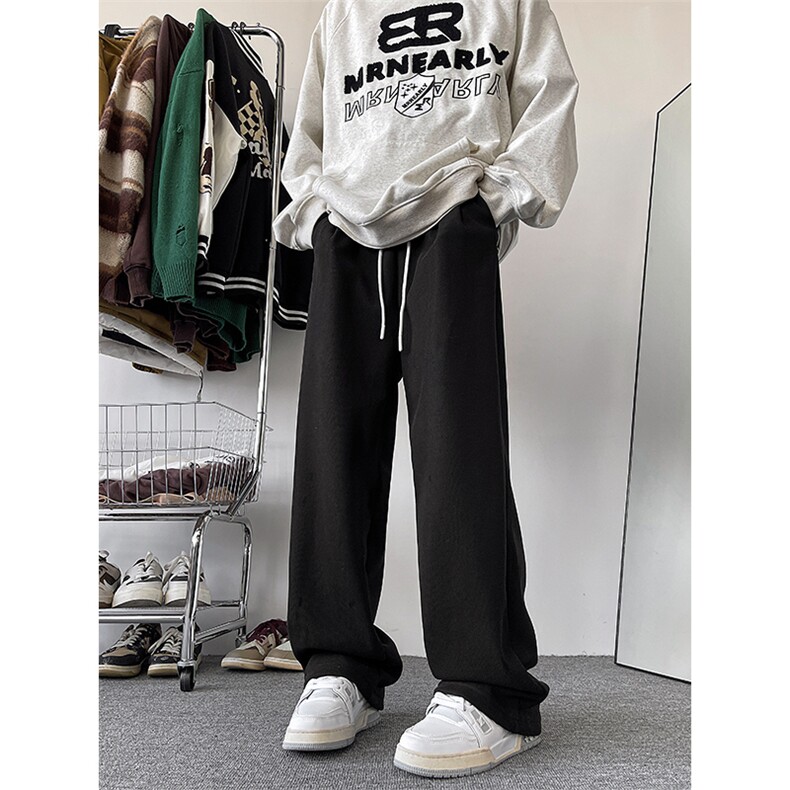 10裤子加绒加厚宽松直筒运动裤ins潮牌休闲裤XZ211-1-K2359-P60,女装休闲裤,星座211-1