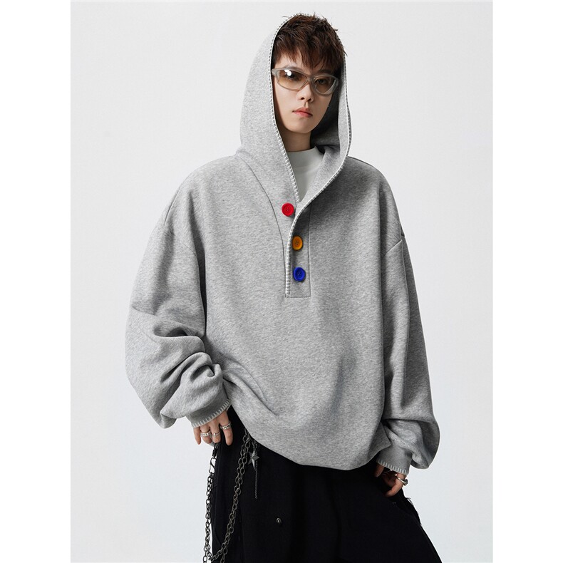 WY5561JR-P60特控108大码冬季加绒加厚连帽套头宽松卫衣,男装卫衣,电商D232