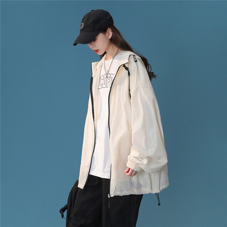 1中性无影墙风连帽滚边设计大码M-5XL潮牌防晒服男FS77005P45控68，男装防晒衣，星座226-2