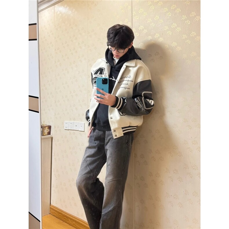 【有货】DJK1056-P98刺绣棒球服外套春季新款复古情侣立领夹克潮,男装夹克,星座603-2